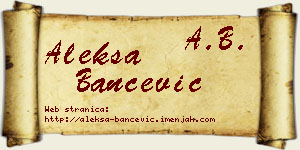 Aleksa Bančević vizit kartica